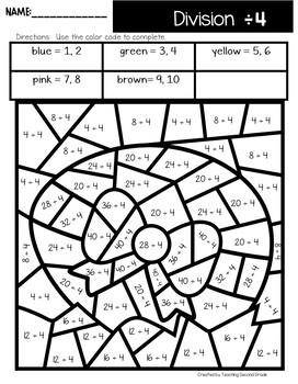 Spring division color by number