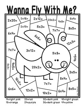 Spring multiplication color by number by amy isaacson tpt