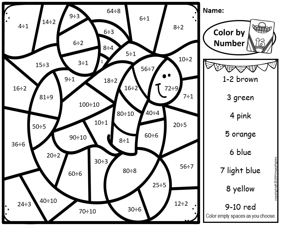 Back to school color by number multiplication and division facts practice made by teachers