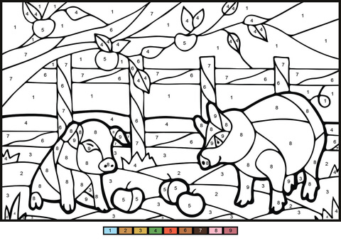 Spring color by number coloring pages free coloring pages