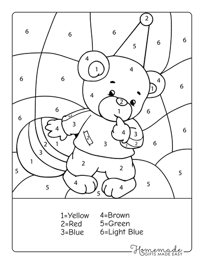 Free color by number printables for kids