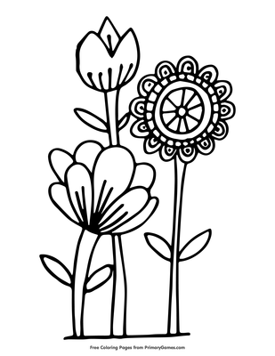 Spring flowers coloring page â free printable pdf from