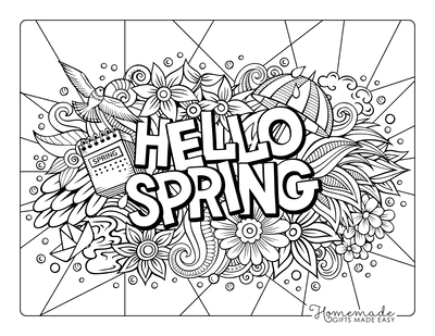 Free printable spring coloring pages for kids adults