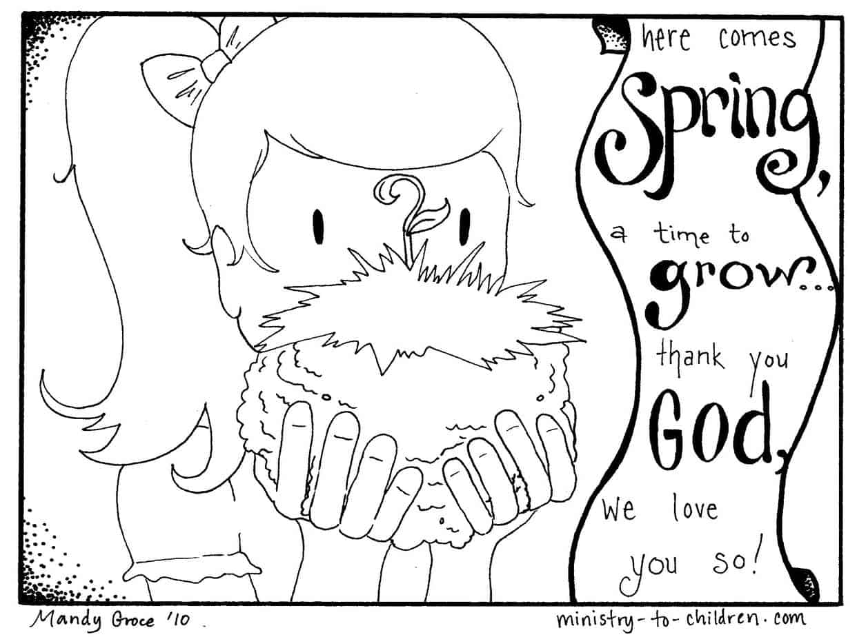 Spring coloring pages easy pdf print free