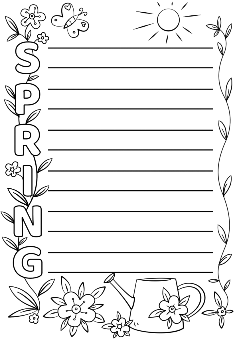 Spring acrostic poem template printable