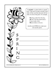 Spring acrostic poems lesson plans worksheets reviewed by teachers