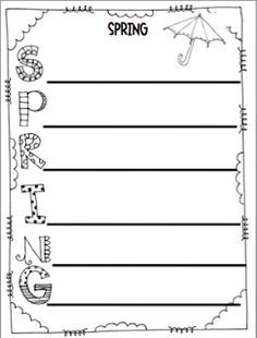 Spring acrostic poem template acrostic poem