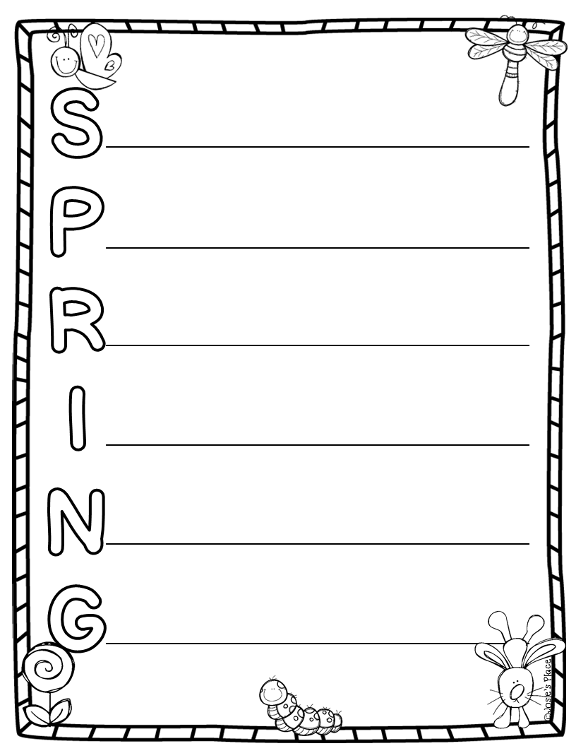 Spring acrostic poem template printable