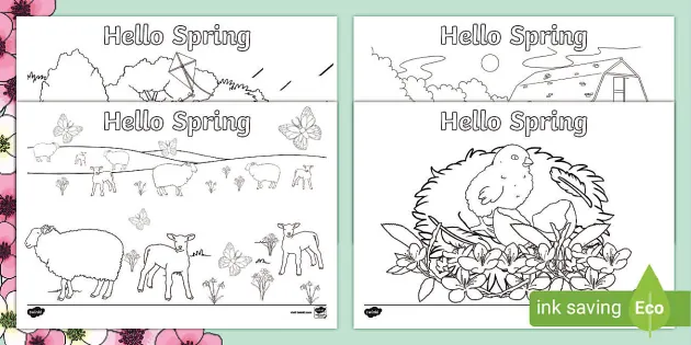 Hello spring louring pages teacher made