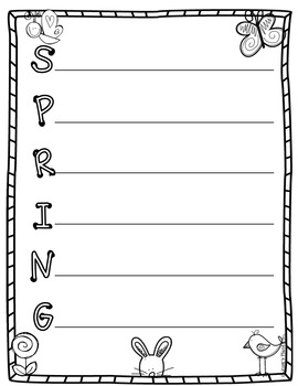 Spring acrostic poem freebie by josies place tpt