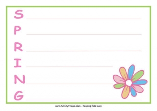 Spring acrostic poem printables