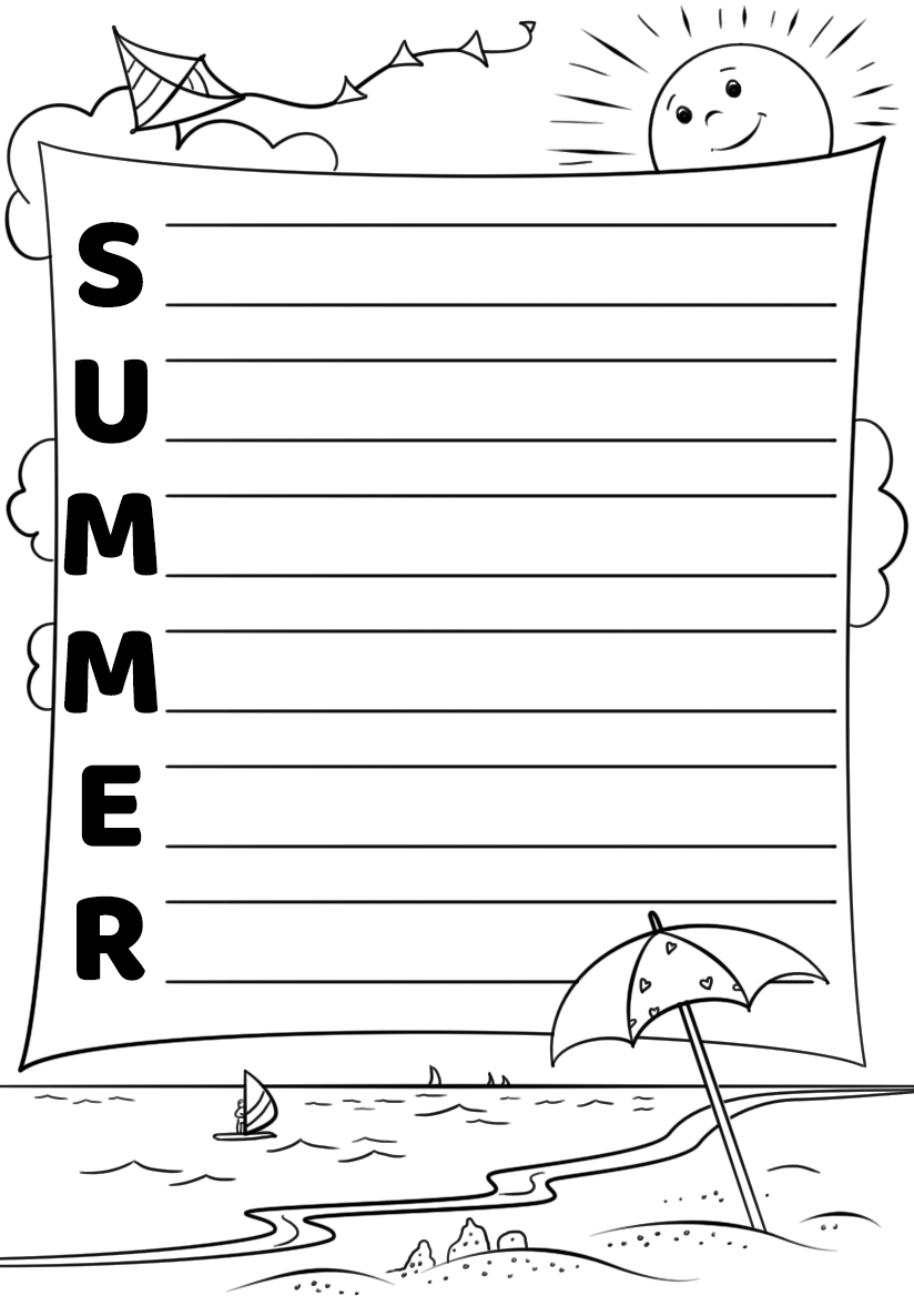 Summer acrostic poem template free printable papercraft templates