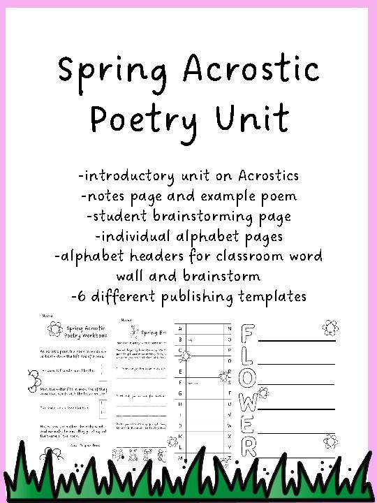 Spring acrostic poetry unit
