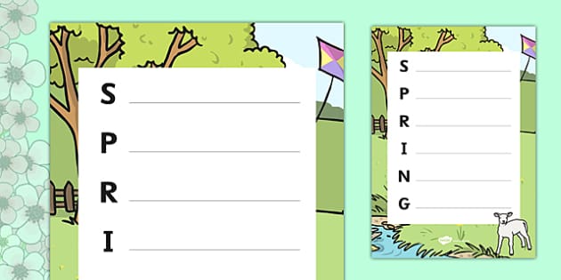 Springtime acrostic poem