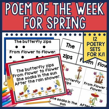 Spring poem of the week for kindergarten and first grade poetry lessons comprehension connection