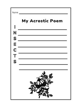 Spring acrostic poem worksheet bundle with coloring by mrs gross