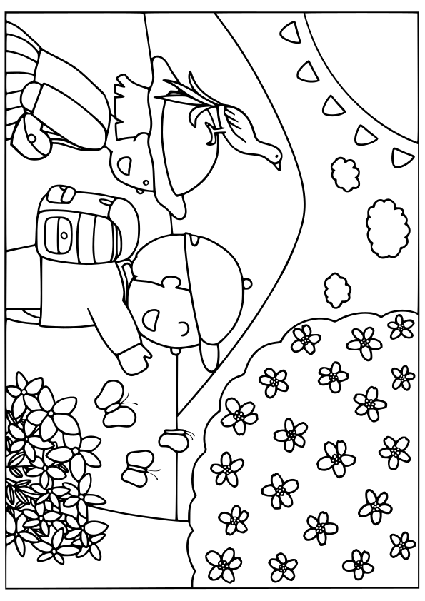 Spring drawing for coloring page free printable nurieworld