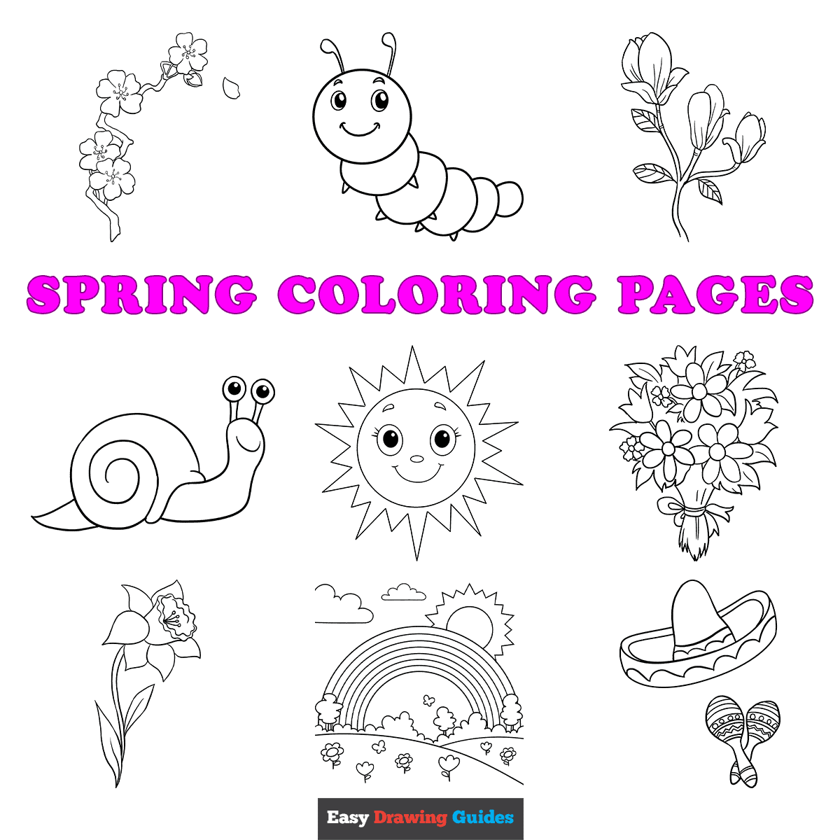 Free printable spring coloring pages for kids