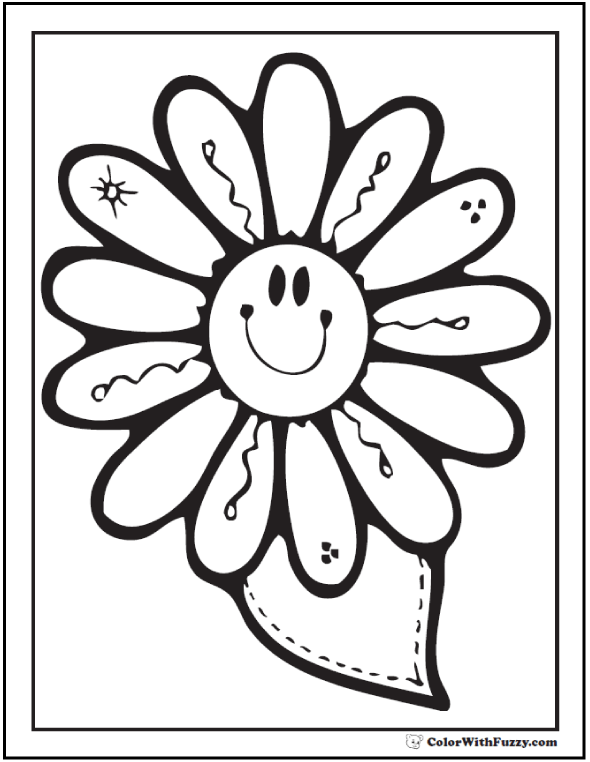 Spring flowers coloring page â spring digital downloads