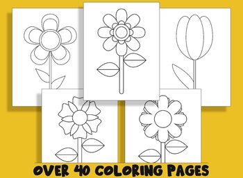 Spring flowers coloring book printable coloring pages for kids