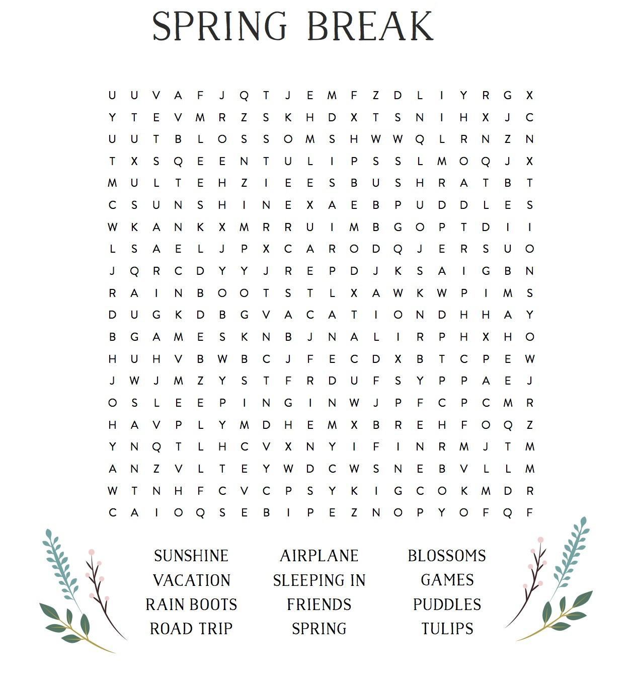 Spring word search