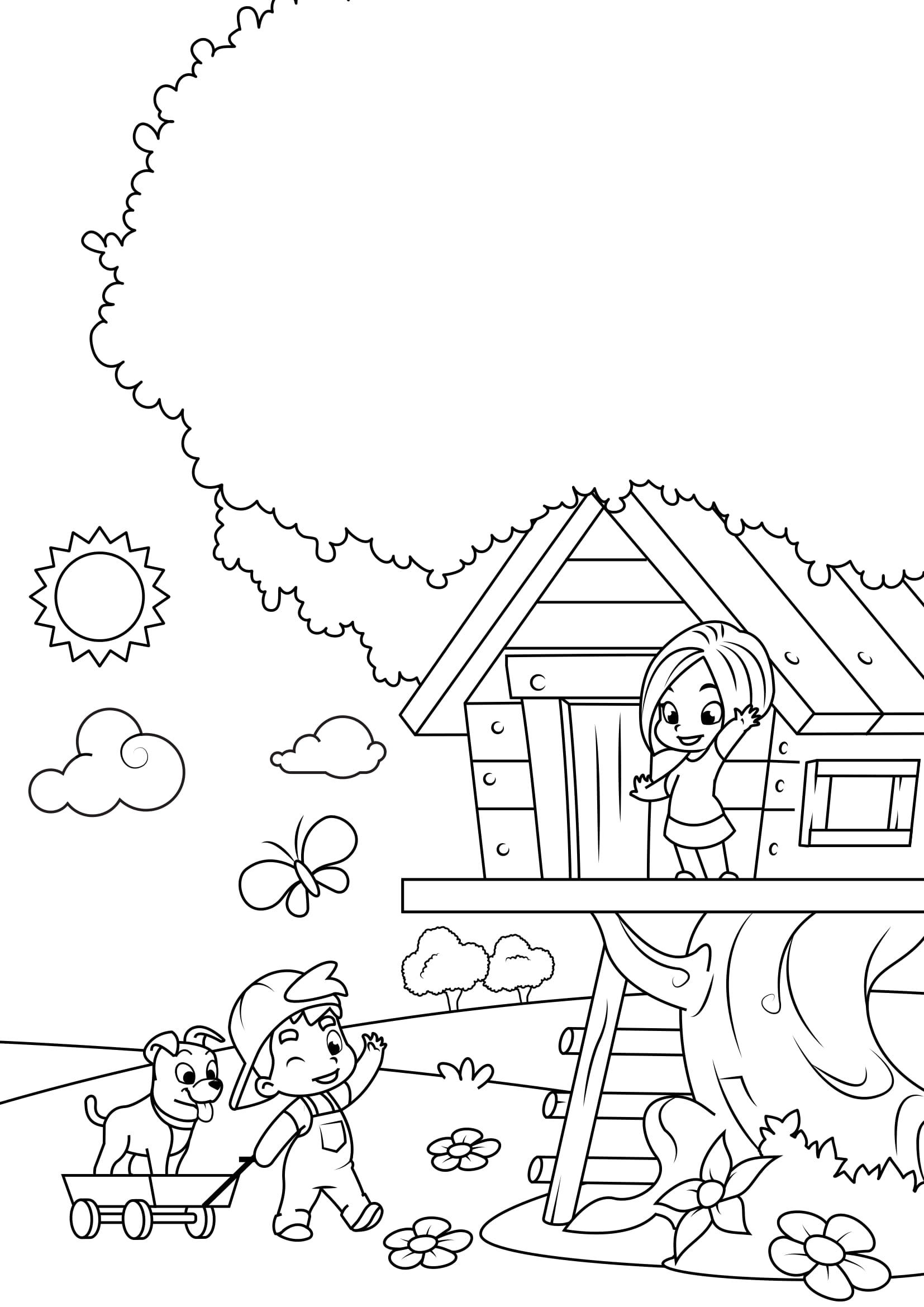 Coloring page spring