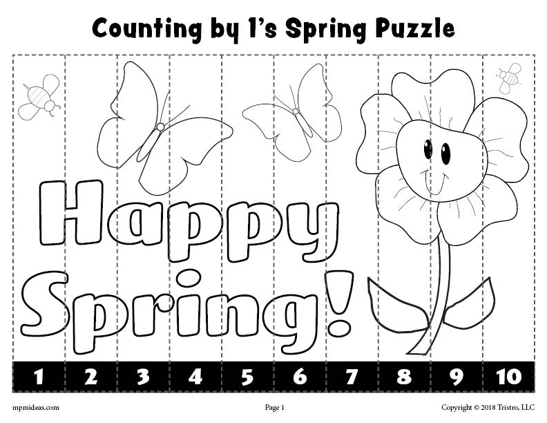 Printable spring counting worksheets counting