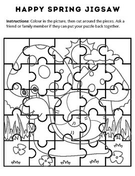 Happy spring coloring puzzles spring jigsaw puzzles coloring sheets by qetsy