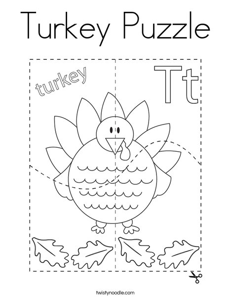 Turkey puzzle coloring page