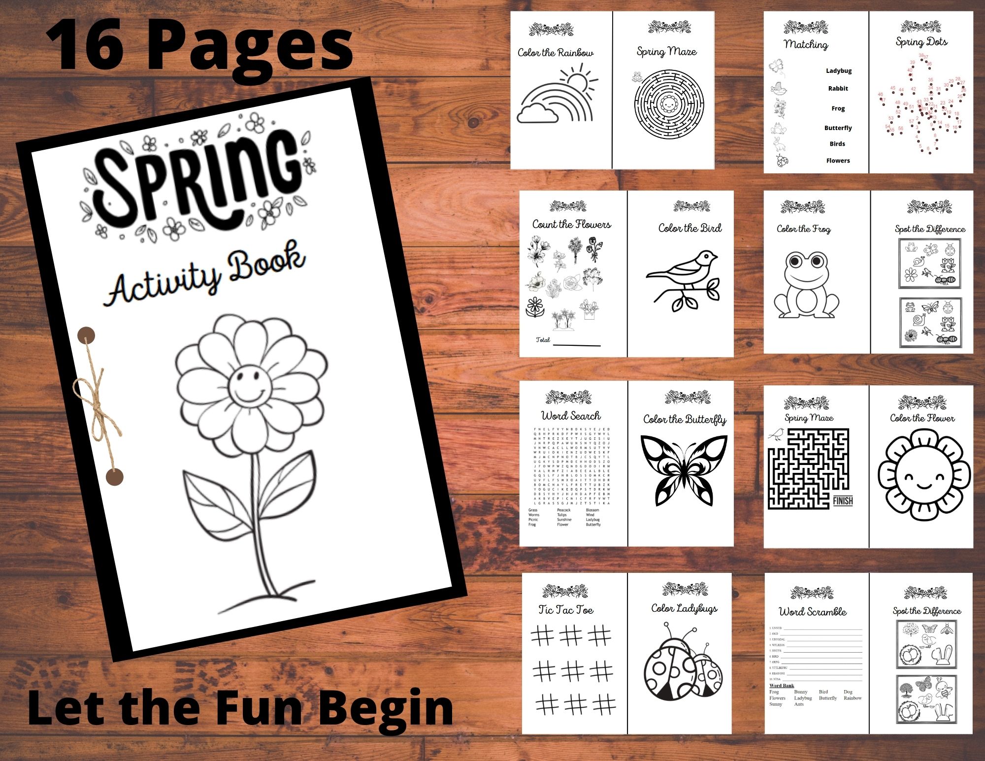 Spring activity puzzle book printable half fold active teaching resources