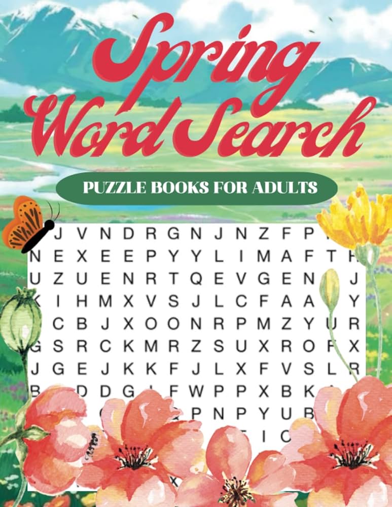 Spring word search book for adults puzzles spring word finds for adults large print word