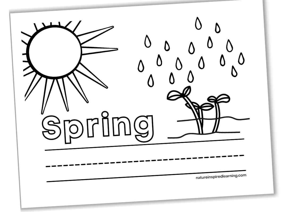 Beautiful spring coloring pages