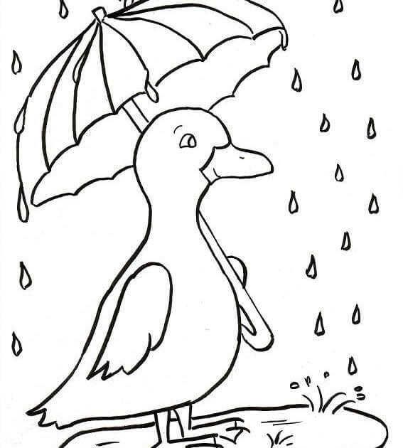 Rainy day coloring pages pdf for kids