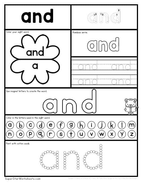 Preschool sight words