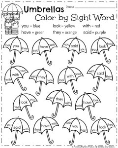 Spring kindergarten worksheets
