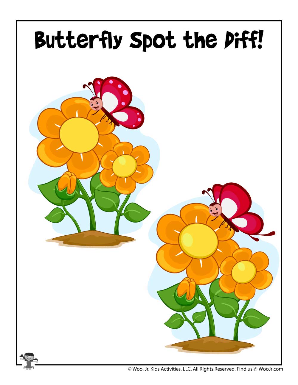 Spring spot the difference activities woo jr kids activities childrens publishing