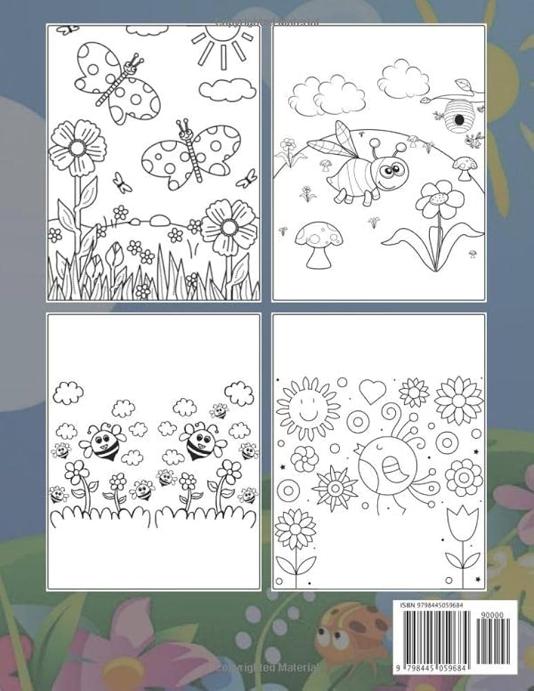 Hello spring loring book for kids fun and simple loring pages of stress relieving spring scenes with flowers birds gardening and many more for boys girls ages