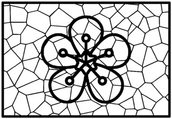 Spring flowers mosaic art coloring pages geometry