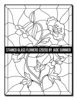 Stained glass flowers coloring book jade summer