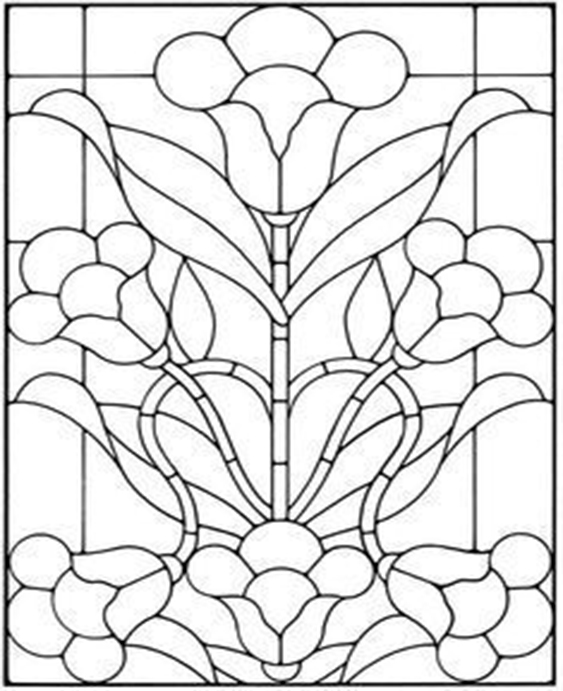 Free easy to print stained glass coloring pages