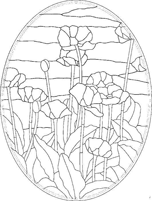 Online coloring pages coloring page flowers stained glass coloring download and print free