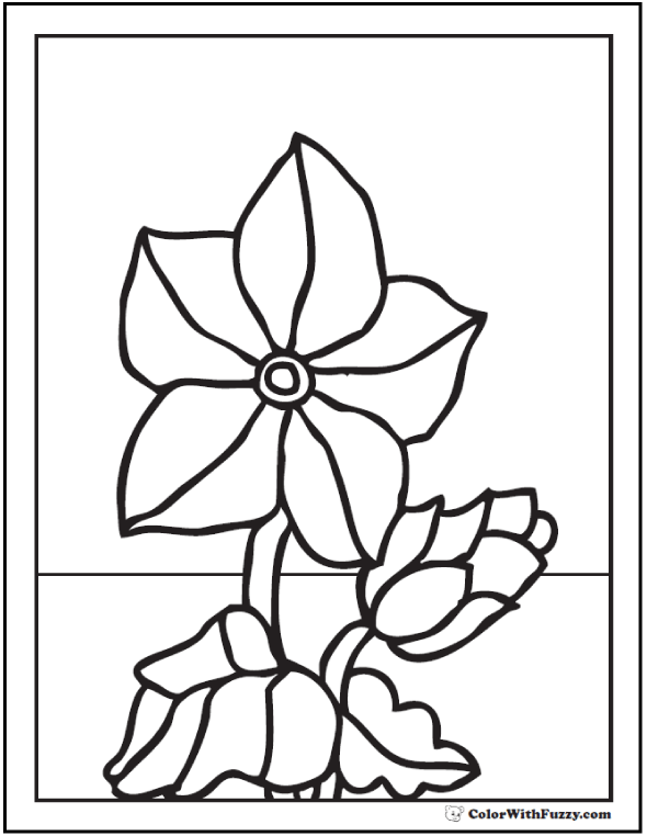 Spring flowers coloring page â spring digital downloads