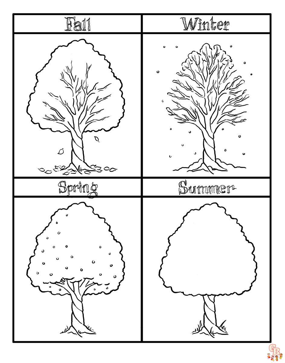 Celebrate the changing seasons with seasons coloring pages