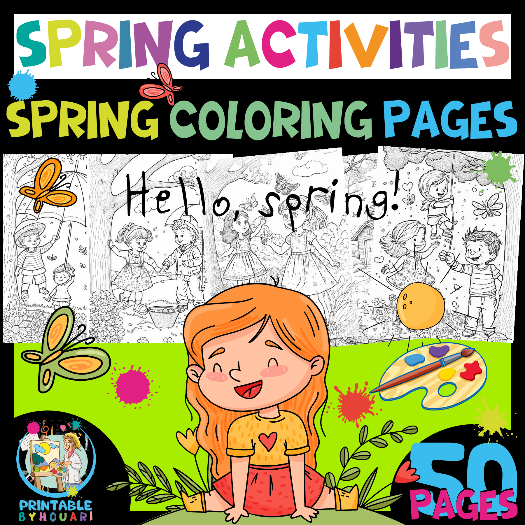 Get ready for spring and summer fun with our printable coloring pages for kids