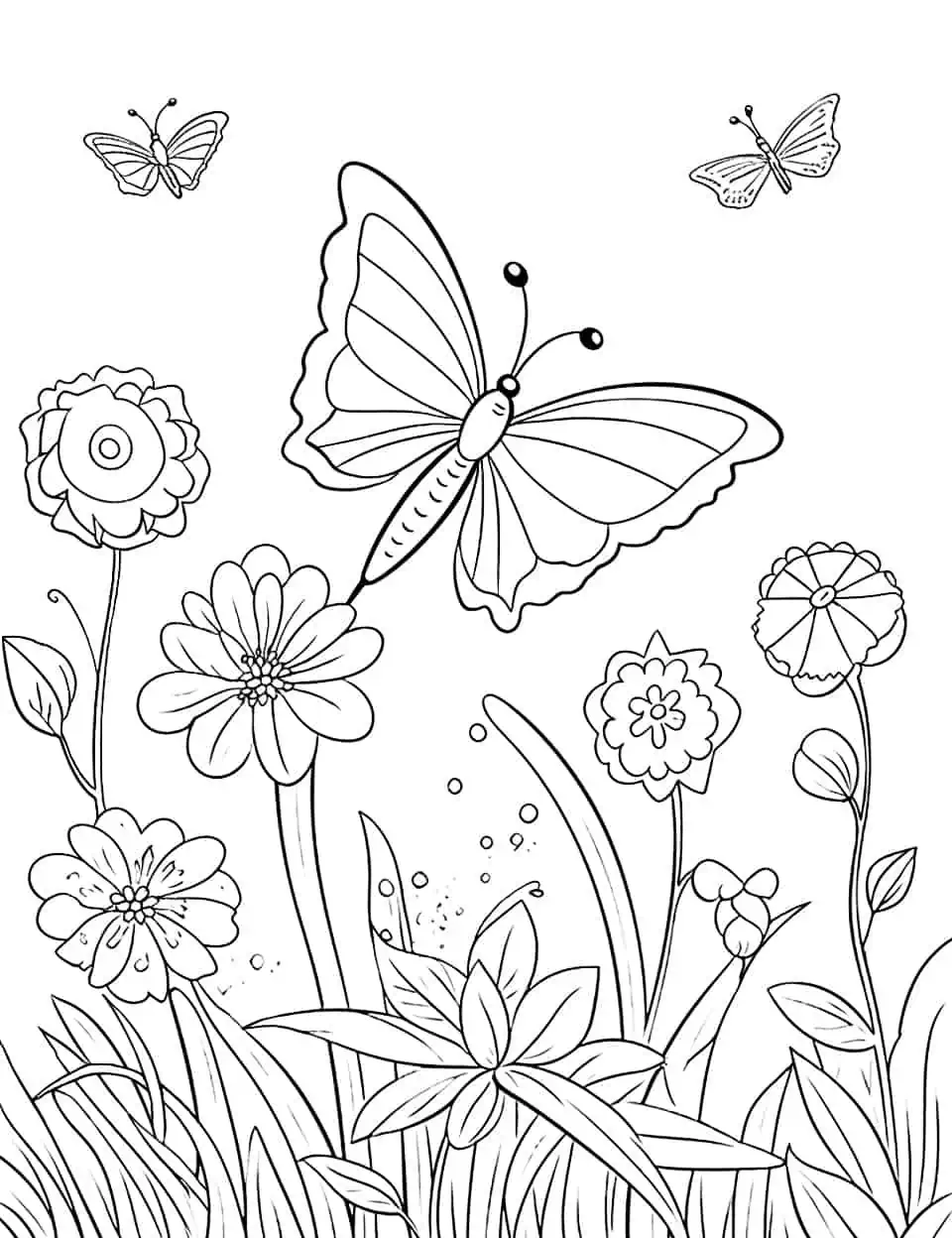 Spring coloring pages free printable sheets