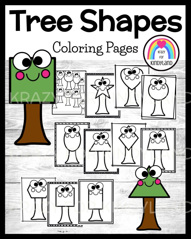 Tree shape coloring pages booklet earth day spring summer activity