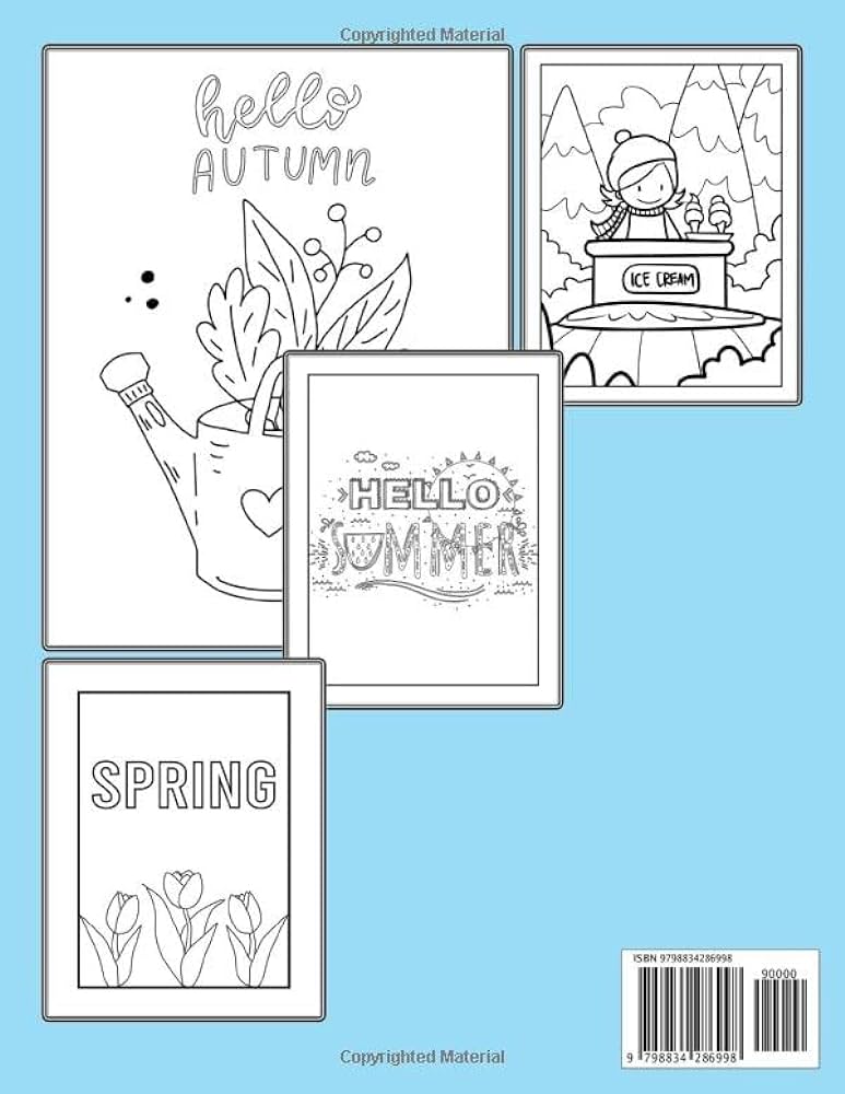 Four seasons coloring book for kids autumn spring summer winter coloring book a coloring book for all times of the year beautiful seasons scenes book for kids pages paperback x