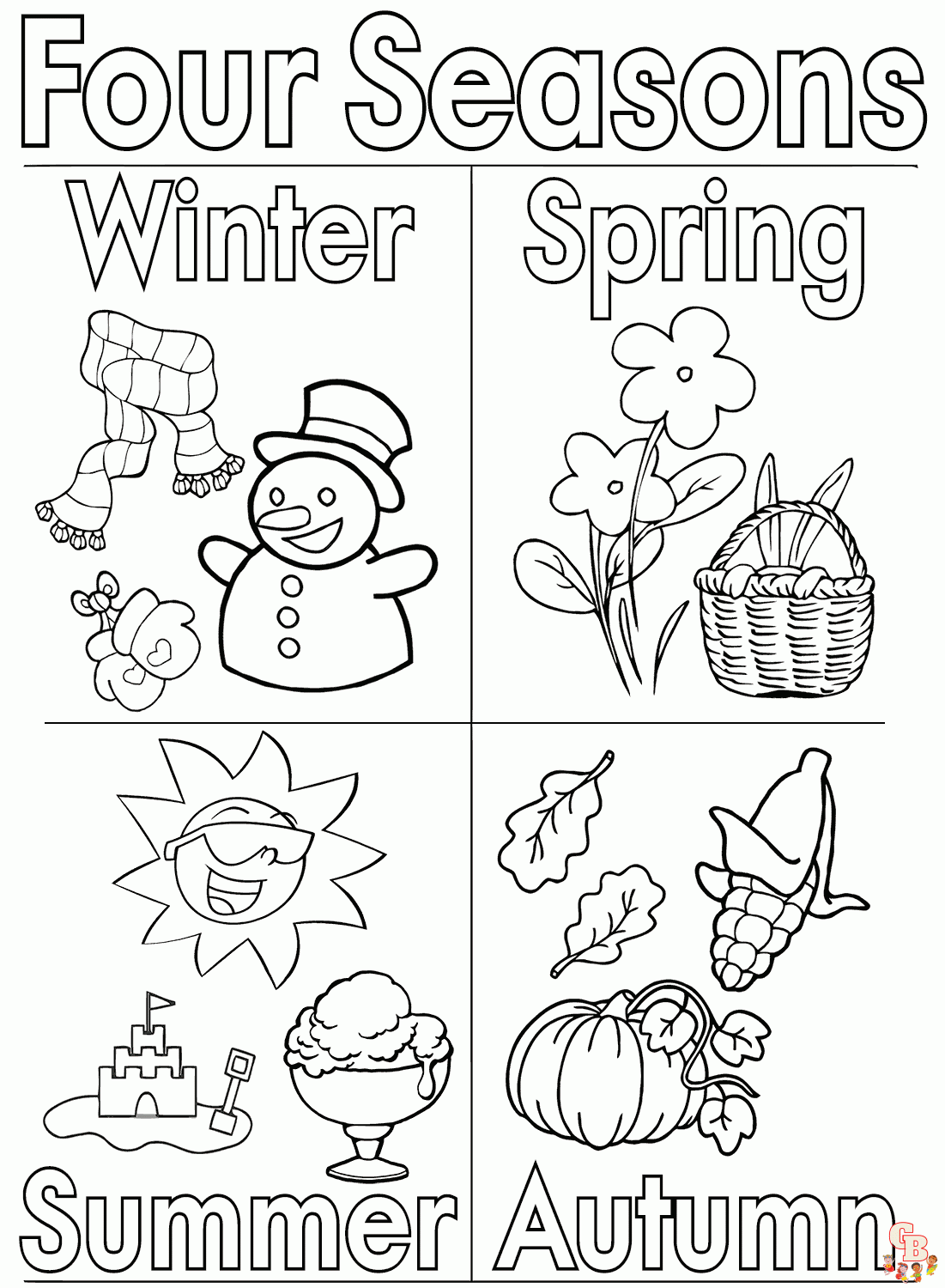 Celebrate the changing seasons with seasons coloring pages