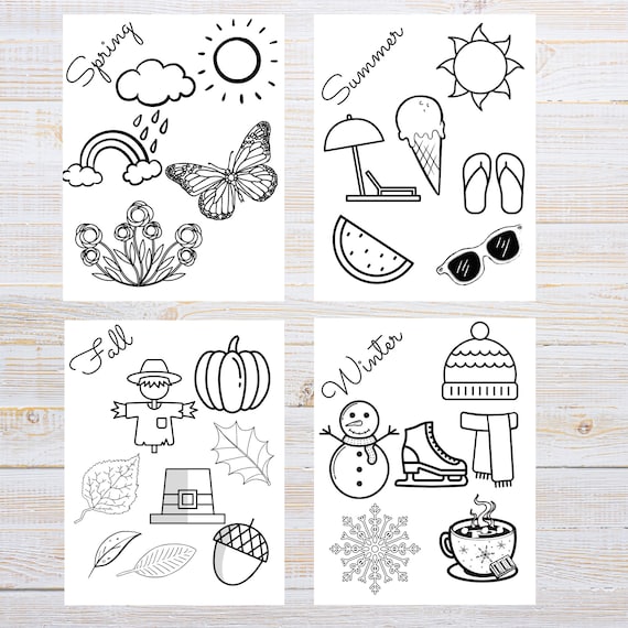 Seasons coloring pages printable