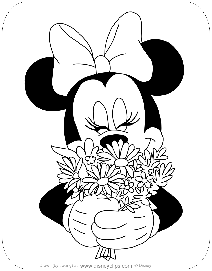 Minnie mouse spring summer coloring pages